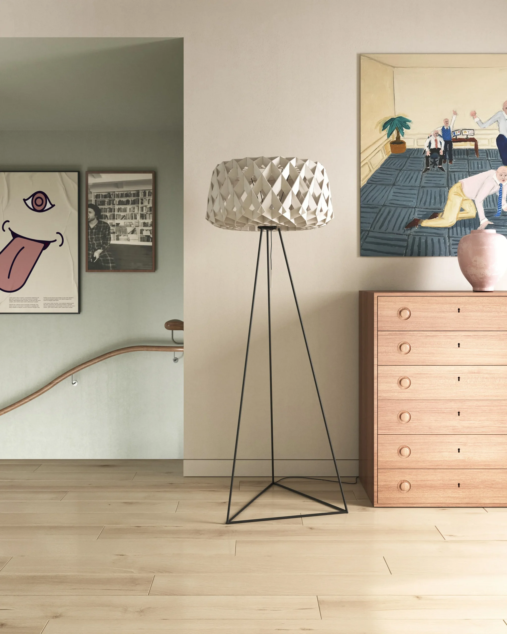 Lampadaire Pilke Signature Tripod Ø60 Cm 2 Lampadaire Pilke Signature Tripod Ø60 Cm – Image 2