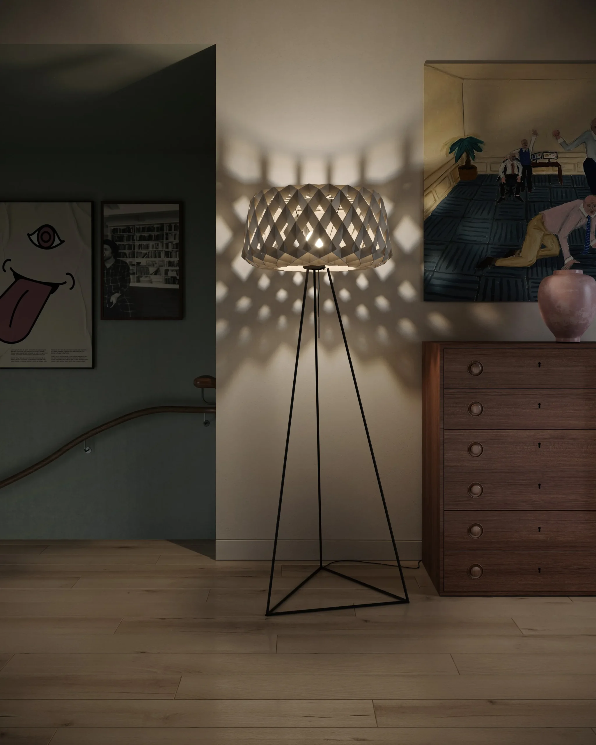 Lampadaire Pilke Signature Tripod Ø60 Cm 3 Lampadaire Pilke Signature Tripod Ø60 Cm – Image 3